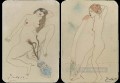 Two erotic drawings Deux dessins erotiques 1903 Cubists